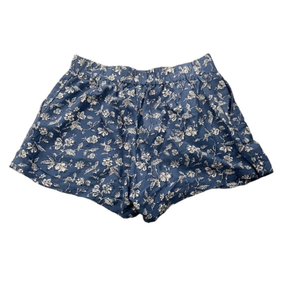 Loft Blue Floral Linen Blend Mini Shorts Size Medium - Picture 3 of 8